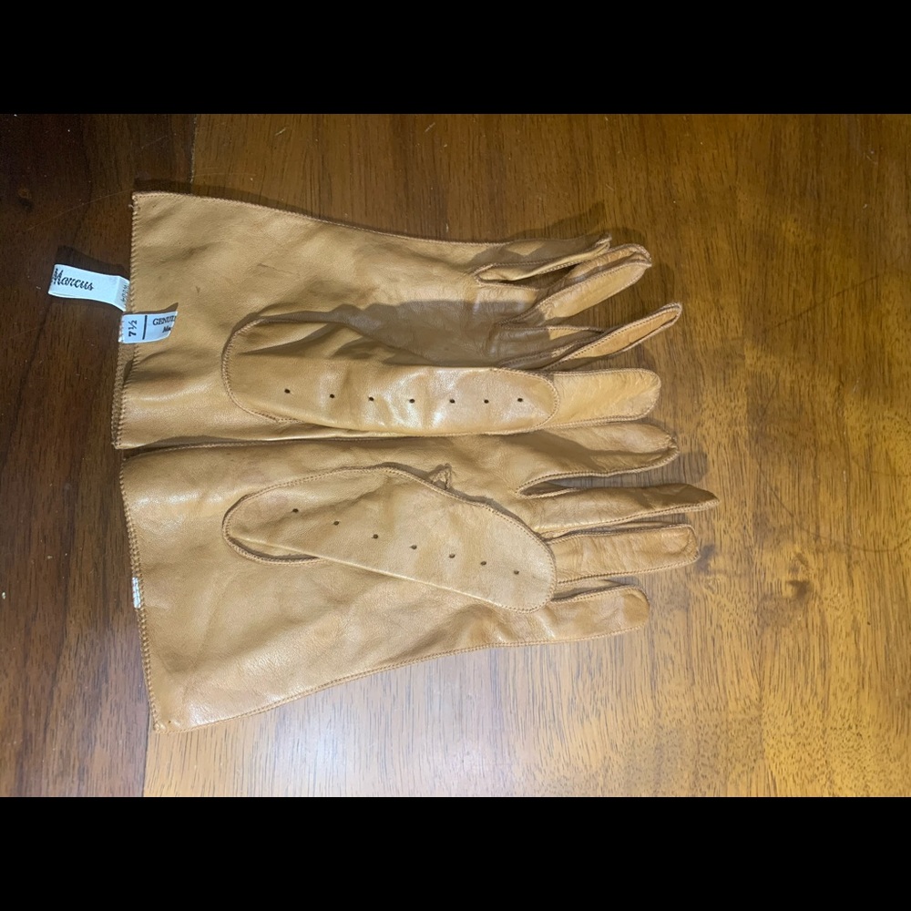 Vintage Italian British Tan Driving Gloves 7.5